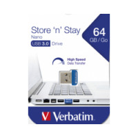 USB Stik  64GB, Verbatim USB3.0 Nano Store'n'Stay